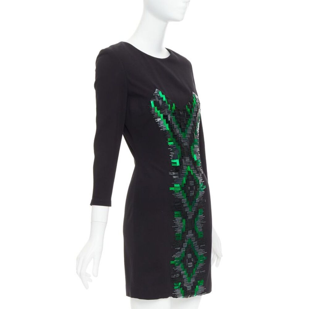 Matthew Williamson Green Black Rectangular Sequin… - image 3